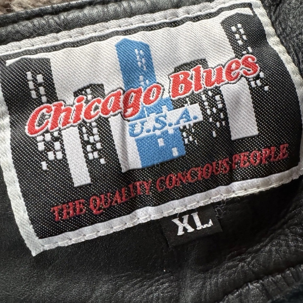 Vintage Chicago Blues Leather Fringe Motorcycle Biker Chaps Women’s XL Black - Picture 7 of 9